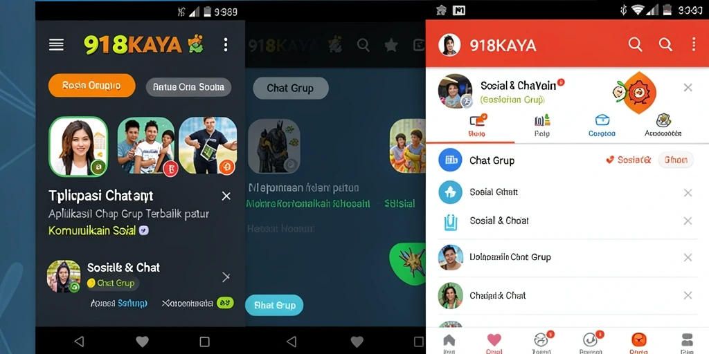 Antarmuka chat grup 918KAYA yang sederhana dan intuitif.