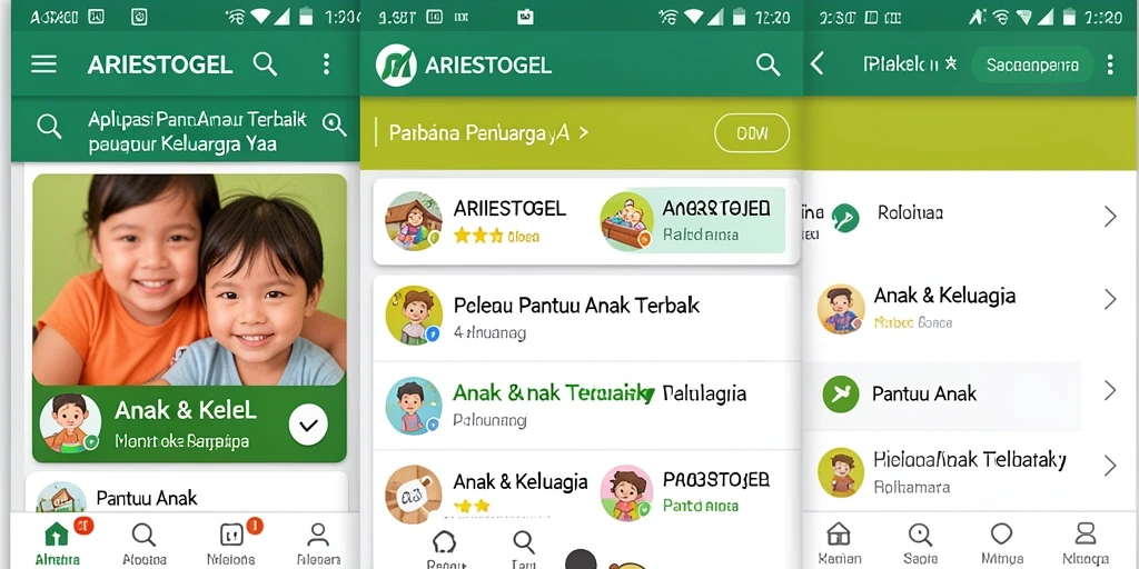 Tampilan antarmuka ARIESTOGEL yang ramah anak untuk memantau aktivitas.