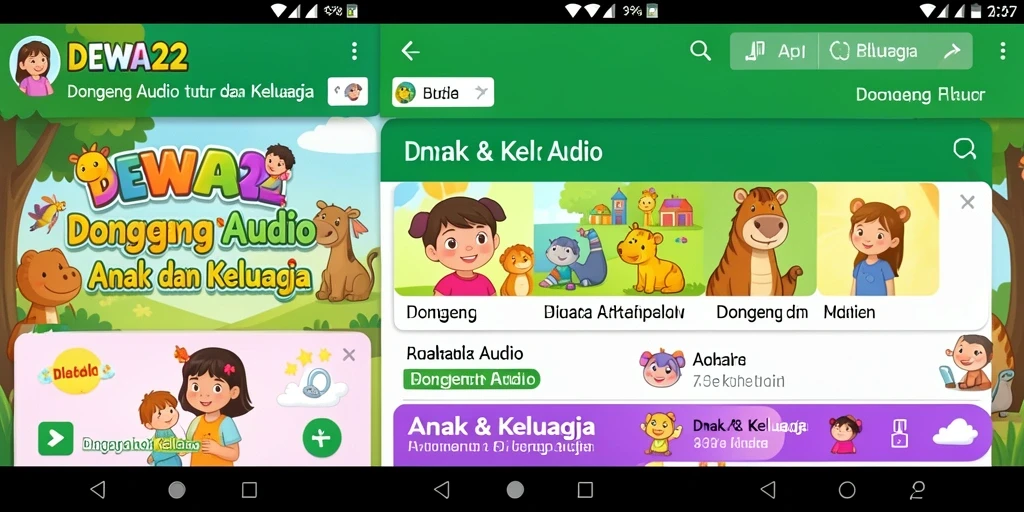 Tampilan antarmuka DEWA22 yang menarik dan mudah digunakan untuk anak-anak.