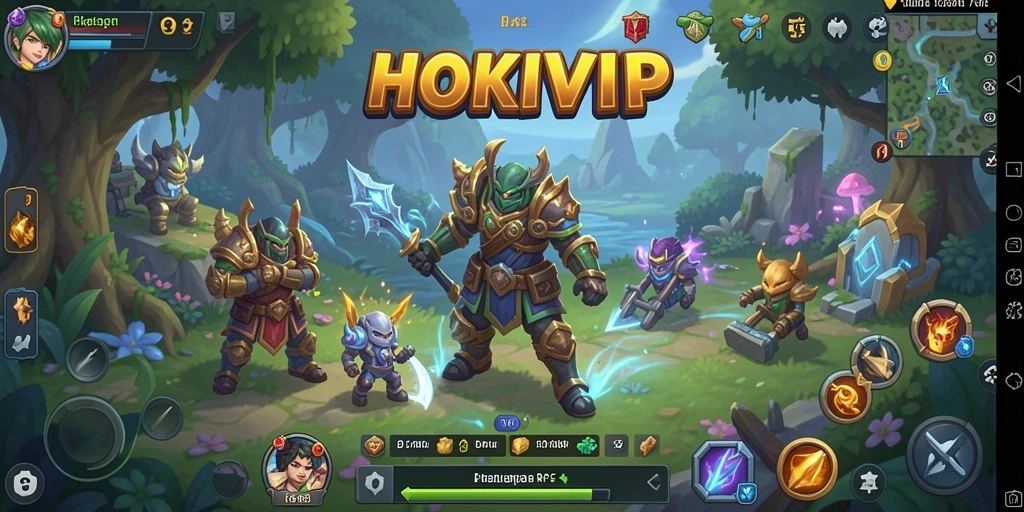 Tampilan antarmuka HOKIVIP dengan karakter dan dunia RPG yang menawan.