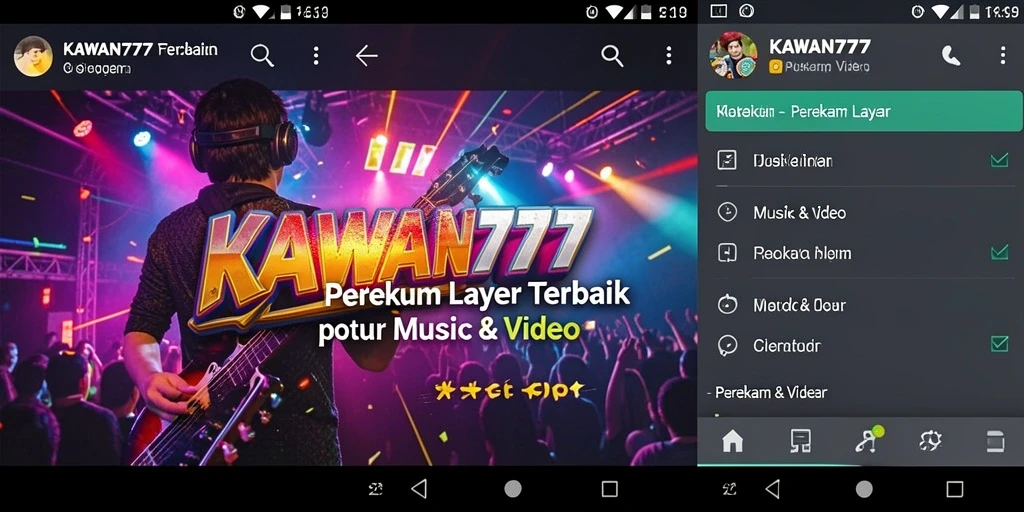 Antarmuka pengguna KAWAN777 saat merekam layar.