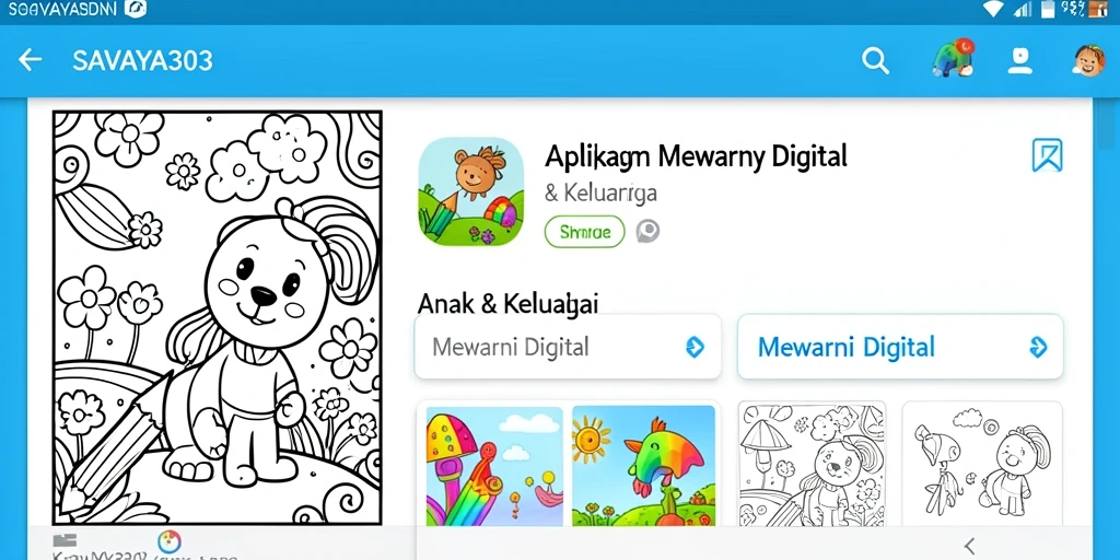 Antarmuka SAVAYA303 yang menarik untuk Mewarnai Digital.