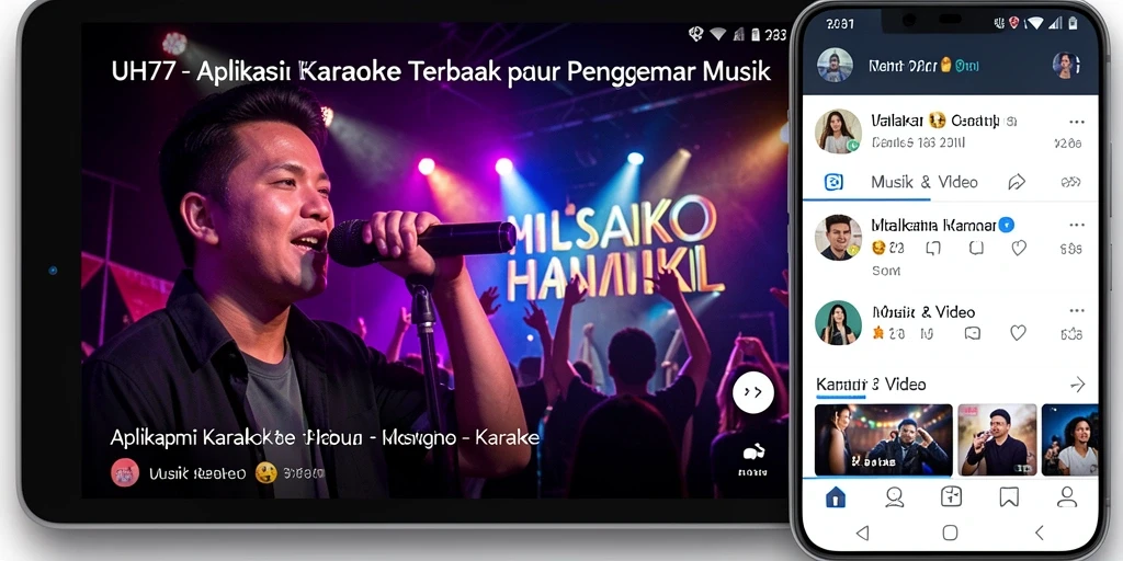 Tampilan antarmuka UH77 yang menarik dan fungsi karaoke yang memukau.
