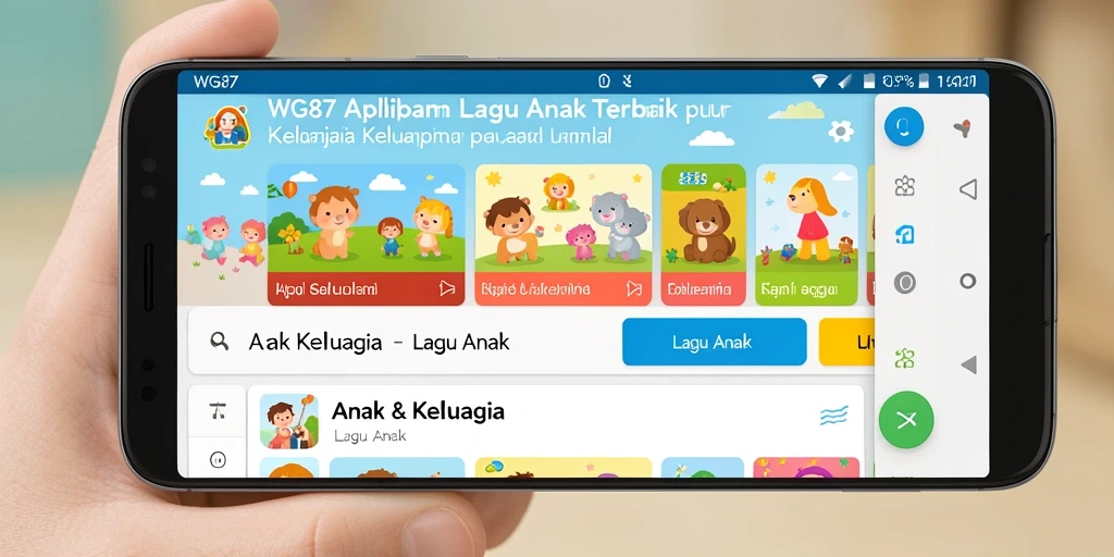 Antarmuka menyenangkan dari aplikasi WG87 untuk lagu anak.