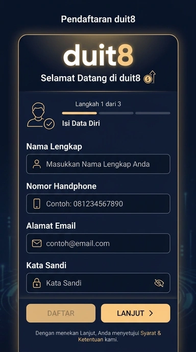 Buat Akun Baru di Duit8 dengan Mudah